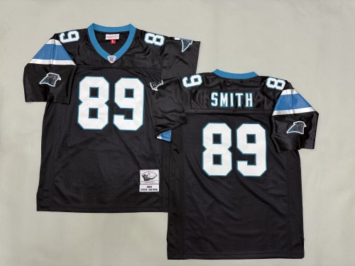 Carolina Panthers 89 Steve Smith Football Jersey Black Retro