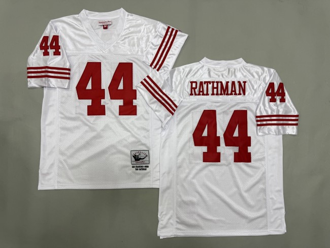 San Francisco 49ers 44 Tom Rathman Football Jersey White Retro