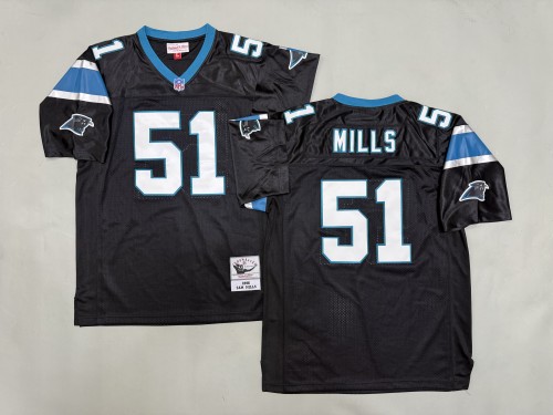 Carolina Panthers 51 Sam Mills Football Jersey Black Retro