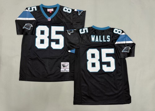 Carolina Panthers 85 Wesley Walls Football Jersey Black Retro