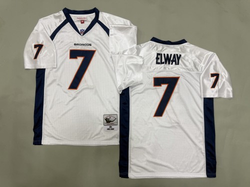 Denver Broncos 7 John Elway Football Jersey White Retro