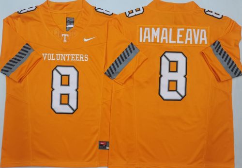 Tennessee Volunteers 8 Nico Lamaleava Coolege Football Jersey Orange Three Dynasties