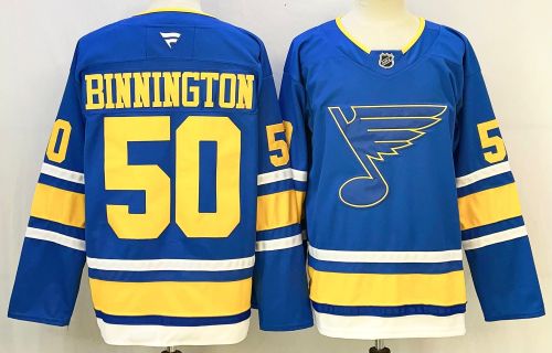 Fanatics St. Louis Blues 50 Jordan Binnington Ice Hockey Jersey Blue