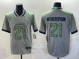 Seattle Seahawks 21 Devon Witherspoon Football Jersey Gray Three Dynasties