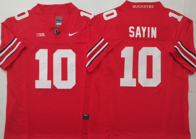Ohio State 10 Julian Sayin College Football Jersey Red Three Dynasties