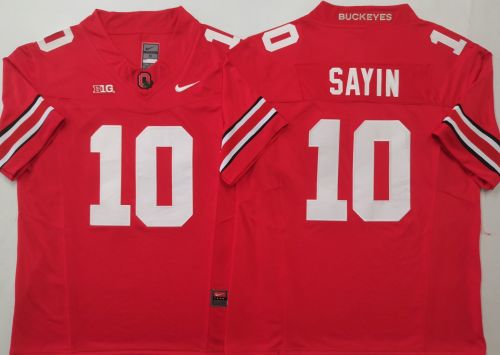 Ohio State 10 Julian Sayin College Football Jersey Red Three Dynasties