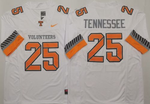 Tennesse Volunteers 25 Watch Tennessee Coolege Football Jersey White Three Dynasties
