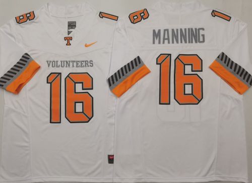 Tennesse Volunteers 16 Arch Manning Coolege Football Jersey WhiteThree Dynasties