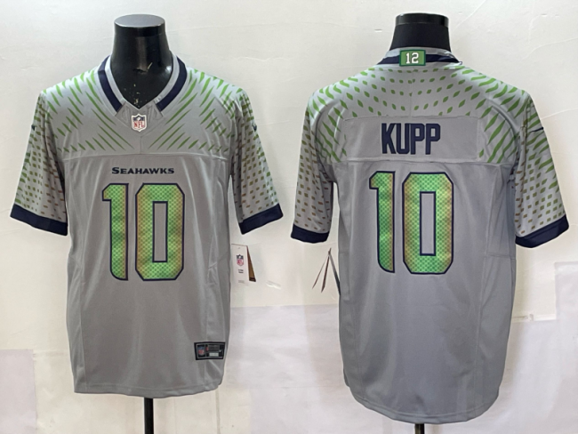 Seattle Seahawks 10 Cooper Kupp Football Jersey Gray Three Dynasties
