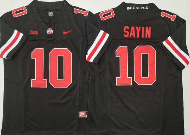Ohio State 10 Julian Sayin College Football Jersey Black Three Dynasties