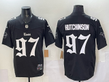 Detroit Lions 97 Aidan Hutchinson Football Jersey Black Gold Three Dynasties