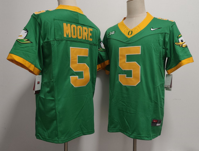 Oregon Ducks 5 Dante Moore College Football Jersey Green Three Dynasties