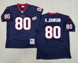 Houston Texans 80 Andre Johnson Football Jersey Navy Blue retro