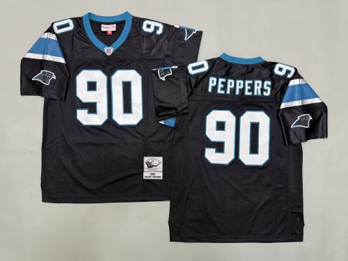 Carolina Panthers 90 Julius Peppers Football Jersey Black Retro