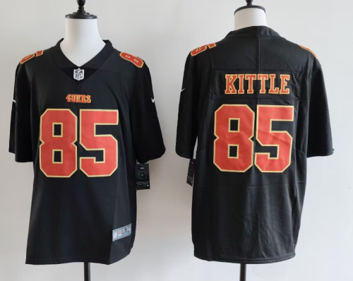 San Francisco 49ers 85 George Kittle Football Jersey Black