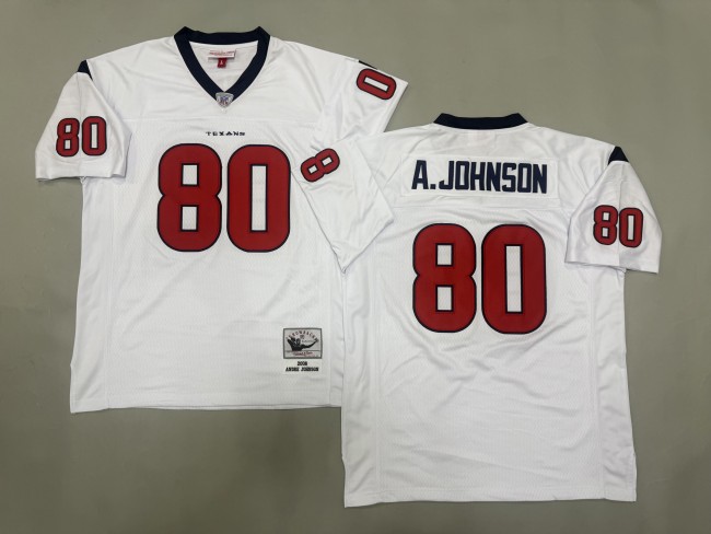 Houston Texans 80 Andre Johnson Football Jersey White retro