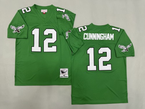 Philadelphia Eagles 12 Randall Cunningham Football Jersey Green Retro