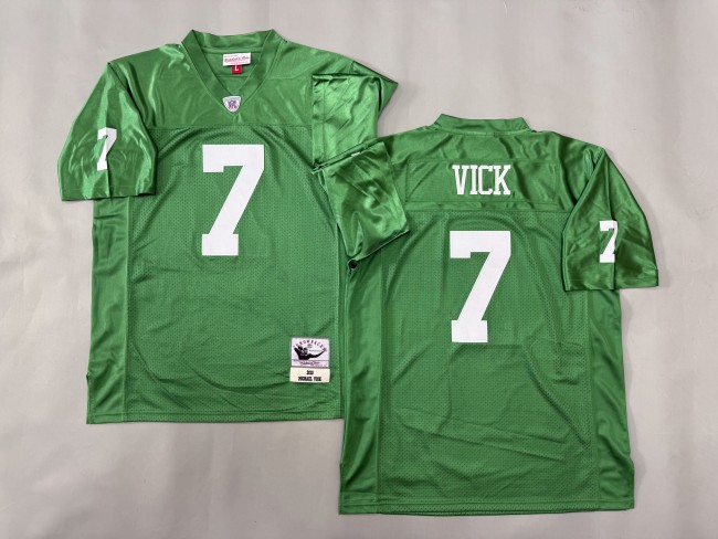 Philadelphia Eagles 7 Michael Vick Football Jersey Green+White Retro