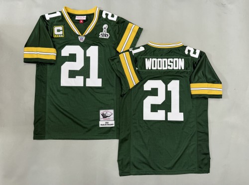Green Bay Packers 21 Charles Woodson Football Jersey Green Retro