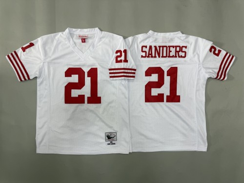 Youth San Francisco 49ers 21 Deion Sanders Football Jersey White Retro