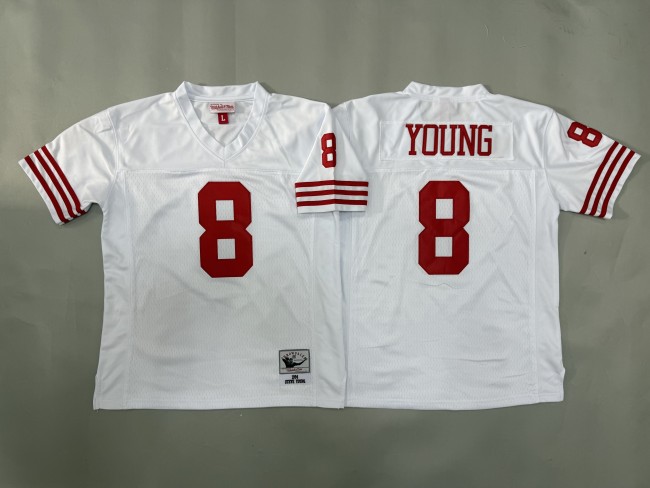 Youth San Francisco 49ers 8 Steve Young Football Jersey White Retro