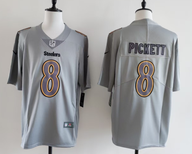 Pittsburgh Steelers 8 Aaron Rodgers Football Jersey Legend Gray