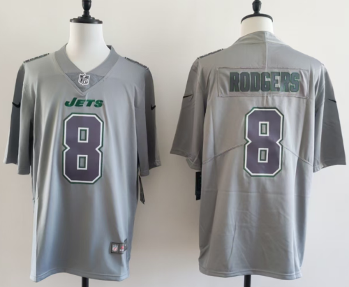 New York Jets 8 Aaron Rodgers Football Jersey Legend Gray