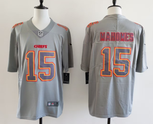 Kansas City Chiefs 15 Patrick Mahomes Football Jersey Legend Gray