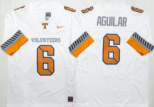 Tennesse Volunteers 6 Joey Aguilar Coolege Football Jersey White Three Dynasties
