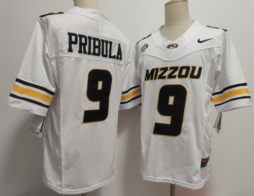 Missouri Tigers 9 Beau Pribula College Football Jersey White