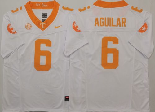 Tennesse Volunteers 6 Joey Aguilar Coolege Football Jersey White Three Dynasties