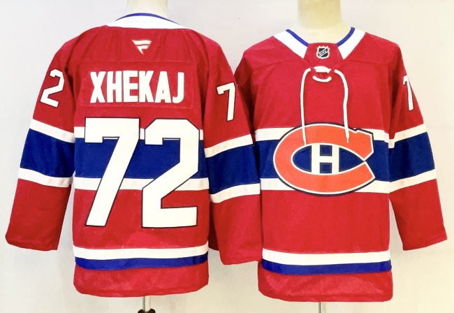 Fanatics Montreal Canadiens 72 Arber Xhekaj Ice Hockey Jersey Red