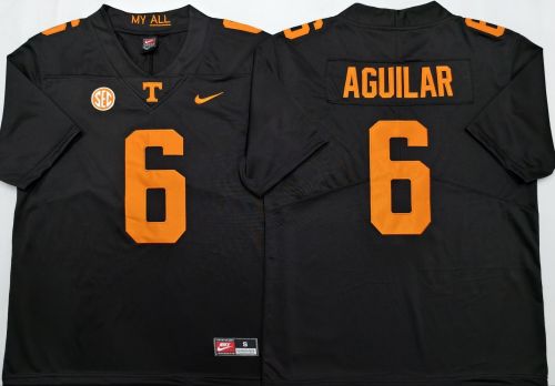 Tennessee Volunteers 6 Joey Aguilar Coolege Football Jersey Limited Black