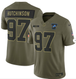 Detroit Lions 97 Aidan Hutchinson Football Jersey Salute to Service