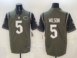 New York Jets 5 Zach Wilson Football Jersey Three Dynasties Retro