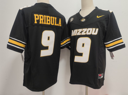 Missouri Tigers 9 Beau Pribula College Football Jersey Black