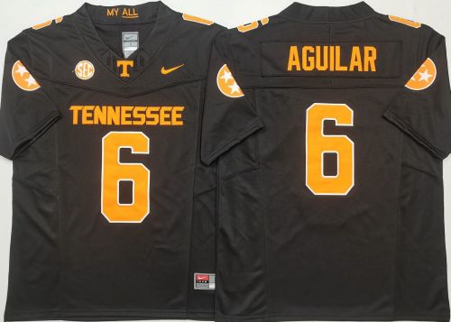 Tennesse Volunteers 6 Joey Aguilar Coolege Football Jersey Black Three Dynasties