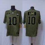 Green Bay Packers 10 Jordan Love Football Jersey Salute to Service