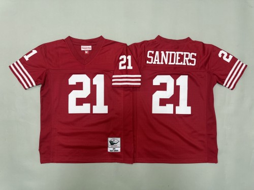 Youth San Francisco 49ers 21 Deion Sanders Football Jersey Red Retro