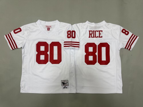Youth San Francisco 49ers 80 Jerry Rice Football Jersey White Retro