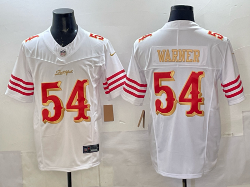 San Francisco 49ers 54 Fred Warner Football Jersey White Three Dynasties
