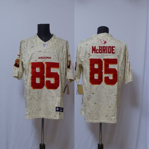 Arizona Cardinals 85 Trey McBride Football Jersey Natural Three Dynasties