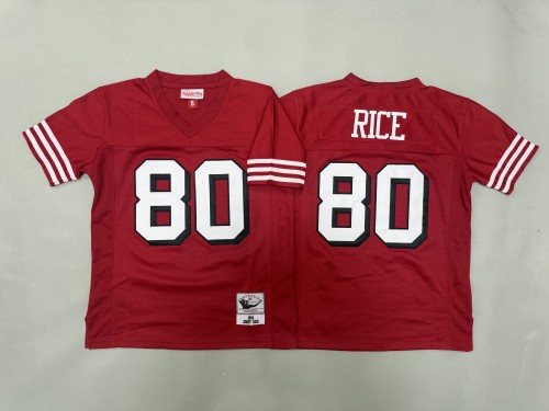 Youth San Francisco 49ers 80 Jerry Rice Football Jersey Red Retro