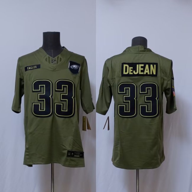 Philadelphia Eagles 33 Cooper DeJean Football Jersey Salute to Service
