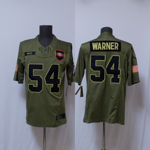 San Francisco 49ers 54 Fred Warner Football Jersey Salute to Service