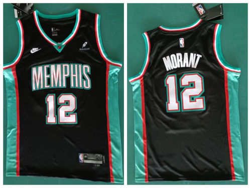 Memphis Grizzlies 12 Ja Morant Basketball Jersey Black