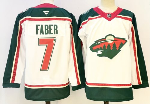 Fanatics Minnesota Wild 7 Brock Faber Ice Hockey Jersey White