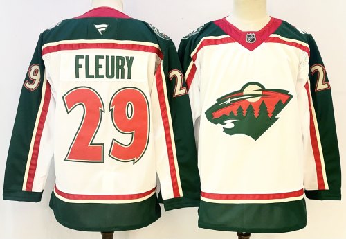Fanatics Minnesota Wild 29 Marc-Andre Fleury Ice Hockey Jersey White