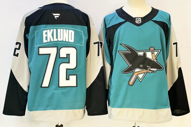 Fanatics San Jose Sharks 72 William Eklund Ice Hockey Jersey Green