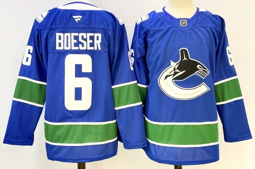 Fanatics Vancouver Canucks 6 Brock Boeser Ice Hockey Jersey Blue